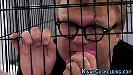 Milf RIDES Huge BBC While CAGING Her LOSER Cuckold in Humiliating Bondage!