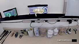 Angel Santana and Aria Nicole moan as latex nurses in steamy hospital POV