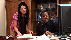 skinny secretary in stockings, ever dreamed of seducing your black boss for anal?