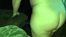 husband cums on and inside milf wife's big ass pussy on desk table