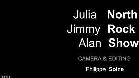 Julia north slutty threesome with deepthroat and anal!