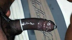 bald fat ebony teen flees from massive curvy cock