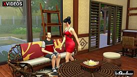 ignored wife sneaks out cheats on husband riding neighbor cock to creampie