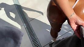 Milf Cosplay Oiled Pool BJ Teases Your Cock