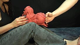 Xattlalust eats cum from juicy doll's mouth after monster cock doggystyle