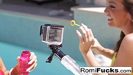 Abigail Mac Romi Rain Brunette Lesbians Celebrate 4th July Big Tits Oral Ass Fuck