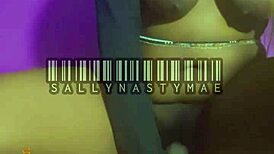 Christina's Ebony Tits Bounce Riding Tattoo Dildo Reverse Cowgirl Homemade