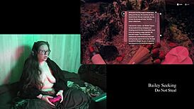 Naked Big Natural Tits BBW Brunette Long Hair Night Springs Playthrough