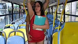 brazilian student groped fucked public bus rough outdoor