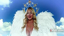 lolly dames rides giovanni's juicy big cock