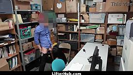 Shoplifting Teen 18+ Bends For Lp Officer'S Rough Punish Ride In Garage