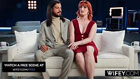 wifey the married milf queen mirage rides that huge bbc deepthroat doggystyle while her hubby cheers her on