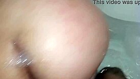 Chubby Latina Kikou rides fat cock in hotel hydromassage bliss