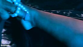 Sexy Latina BBW's Feet Make Fat Cock Explode in Cum