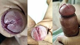 Watch my tiny-dicked foreskin jerks and her young pussy squirt fest part 13 💦😩