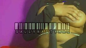 Christina's Ebony Tits Bounce Riding Tattoo Dildo Reverse Cowgirl Homemade