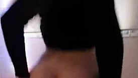 best girlfriend's juicy ass bounces wildly on my huge black cock