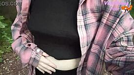 Ever wonder what happens during risky public nudity forest flash by petite teen?