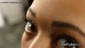 perky ebony teen blows in thong during amateur casting interview