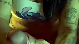 My latina milf wife massages big cock till overflowing cumshot