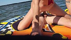 Hot athletic couple fucking wildly on jetski!
