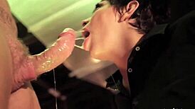 Stylish Stripper Squirts on Baseball Bat in Club