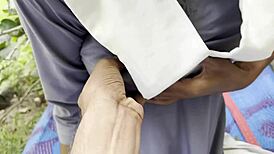 indian village schoolgirl gets fucked hard in forest by local with dirty talk