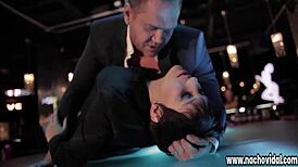 Stylish Stripper Squirts on Baseball Bat in Club