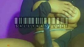 Christina's Ebony Tits Bounce Riding Tattoo Dildo Reverse Cowgirl Homemade