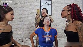 bad latina goddess spits on lovers in tattooed domination humiliation