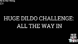 Watch us shove that HUGE dildo all the way in for the anal fisting challenge win!