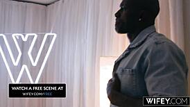 wifey the married milf queen mirage rides that huge bbc deepthroat doggystyle while her hubby cheers her on