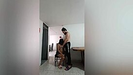 Wife Blows Monster Cock in Kitchen Fuck