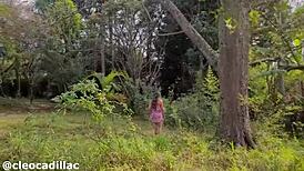 cleo's tight pussy bent over by farmhand son deep in woods
