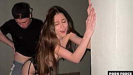 german teen babe's sexy body writhes under intense european pounding