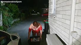 BRAZEN tattooed MILF slut PISSED on publicly. Sidewalk drenching as motorists yell