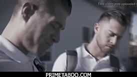 i never thought this nerdy teen could take double penetration in a wild threesome but damn she did