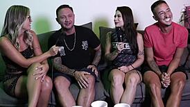 safada flashes wet pussy after dpv fetish talk then rides cock gushing hard