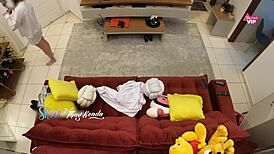 hot wife thay ksada takes delivery boy's cock deep on sofa cuckold style 🔥🍆