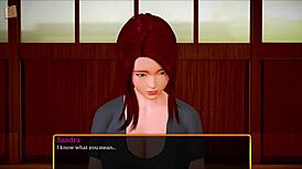 Redhead with big tits big ass plays naughty family game tease