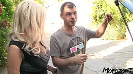 Mature Blonde Big Tits Mom Sucks Cock for Sloppy Facial Cumshot!