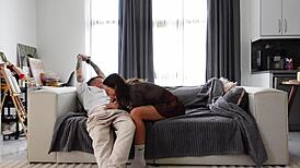 cuckold hubby watches slut wife pounded doggystyle by huge bbc