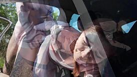 her first outdoor taxi ride turns into public anal gaping adventure