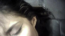 half-asian big boob brunette in glasses gets her shaved pussy powerfucked backstage