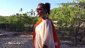 soft 18yo french tania bares small natural tits nude on sunny beach