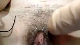 my hot friend masturbates her soaking wet pussy with dildo