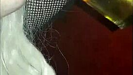 Blindfolded Crossdresser Swallows Girlfriend's Pee