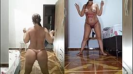 wanna watch this fat milf rip clothes for dildo ass striptease?