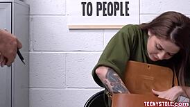 tattooed redhead vanessa vega caught stealing gets her pussy pounded by cop 🍆🔥