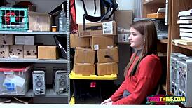 Rosalyn Grimaces as Monster Cock Stretches Petite Cunt at Office!